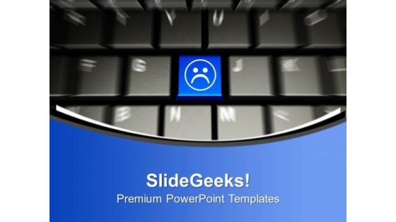 Computer Keyboard With Sad Smiley Face PowerPoint Templates Ppt Backgrounds For Slides 0113 Computer Keyboard With Sad Smiley Face PowerPoint Templates Ppt Backgrounds For Slides 0113