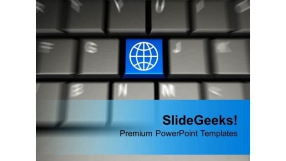 Computer Keyboard With World Key Global Issues PowerPoint Templates Ppt Backgrounds For Slides 0113