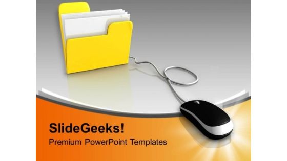 Computer Mouse And Yellow Folder PowerPoint Templates Ppt Backgrounds For Slides 0313 Computer Mouse And Yellow Folder PowerPoint Templates Ppt Backgrounds For Slides 0313