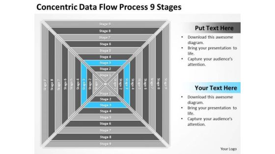 Concentric Data Flow Process 9 Stages Ppt Business Plan PowerPoint Slides