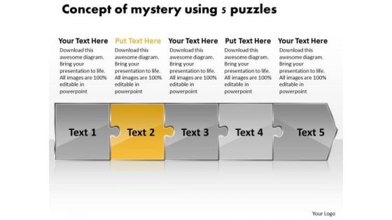 Concept Of Mystery Using 5 Puzzles Quote Process Flow Chart PowerPoint Slides Concept Of Mystery Using 5 Puzzles Quote Process Flow Chart PowerPoint Slides