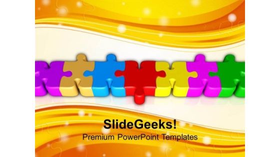 Connected Coloful Puzzle Parts PowerPoint Templates Ppt Backgrounds For Slides 0113 Connected Coloful Puzzle Parts PowerPoint Templates Ppt Backgrounds For Slides 0113