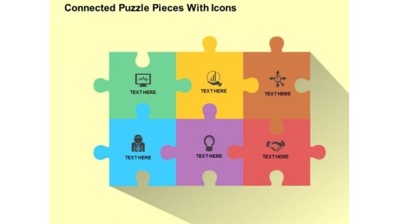 Connected Puzzle Pieces With Icons PowerPoint Templates