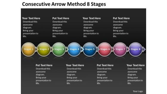Consecutive Arrow Method 8 Stages Flowchart Creator PowerPoint Templates Consecutive Arrow Method 8 Stages Flowchart Creator PowerPoint Templates