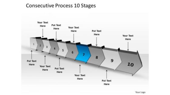 Consecutive Process 10 Stages Visio Flow Chart PowerPoint Slides Consecutive Process 10 Stages Visio Flow Chart PowerPoint Slides