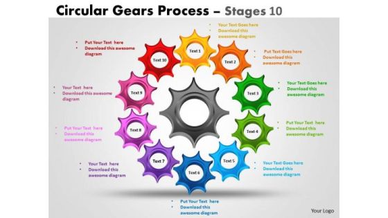 Consulting Diagram Circular Gears Diagrams Process Stages Strategic Management
