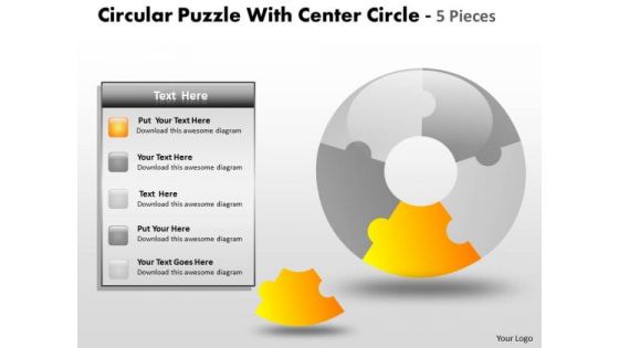 Consulting Diagram Circular Puzzle With Center Circle 5 Pieces Strategy Diagram Consulting Diagram Circular Puzzle With Center Circle 5 Pieces Strategy Diagram
