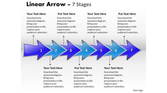 Consulting Diagram Linear Arrow 7 Stages Sales Diagrams