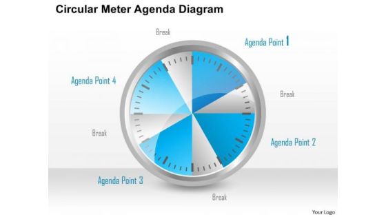 Consulting Slides Circular Meter Agenda Diagram Business Presentation
