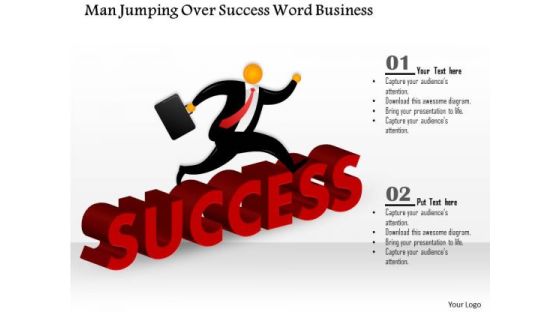 Consulting Slides Man Jumping Over Success Word Business Presentation Consulting Slides Man Jumping Over Success Word Business Presentation