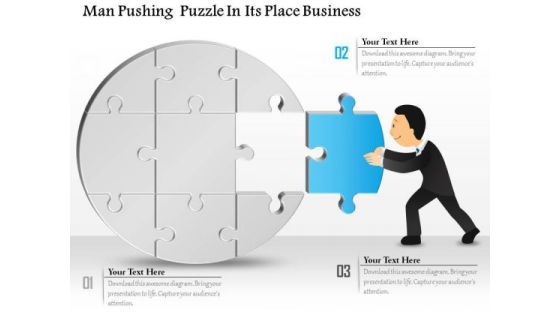 Consulting Slides Man Pushing Puzzle In Its Place Business Presentation Consulting Slides Man Pushing Puzzle In Its Place Business Presentation
