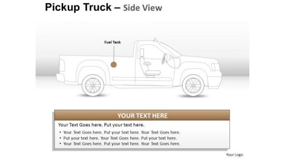 Container Pickup Brown Truck Side View PowerPoint Slides And Ppt Diagram Templates