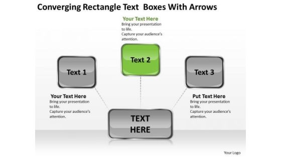 Converging Rectangle Text Boxes With Arrows Ppt Target Diagram PowerPoint Slides