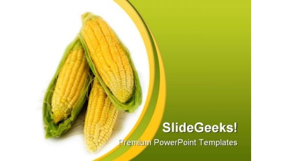 Corn Nature PowerPoint Template 0610 Corn Nature PowerPoint Template 0610