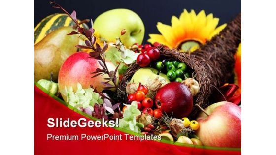 Cornucopia Food PowerPoint Template 1010 Cornucopia Food PowerPoint Template 1010