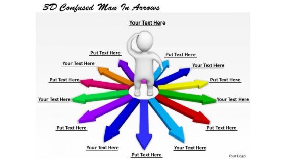 Corporate Business Strategy 3d Confused Man Arrows Adaptable Concepts Corporate Business Strategy 3d Confused Man Arrows Adaptable Concepts