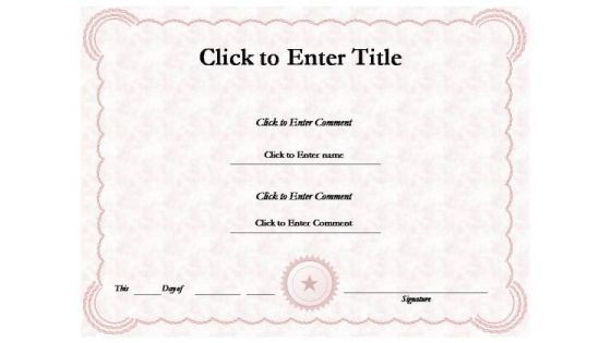 Corporate Recognition Certificate PowerPoint Templates