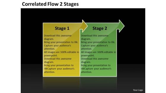 Correlated Flow 2 Stages Oil Chart PowerPoint Slides Correlated Flow 2 Stages Oil Chart PowerPoint Slides