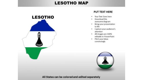 Country PowerPoint Maps Lesotjo