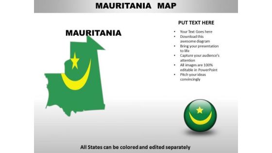 Country PowerPoint Maps Mauritania