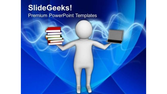Create A Balance With Technology And Books PowerPoint Templates Ppt Backgrounds For Slides 0613 Create A Balance With Technology And Books PowerPoint Templates Ppt Backgrounds For Slides 0613
