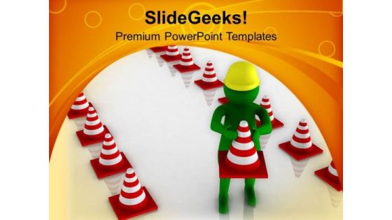 Create A Safety Line For Road Traffic PowerPoint Templates Ppt Backgrounds For Slides 0713 Create A Safety Line For Road Traffic PowerPoint Templates Ppt Backgrounds For Slides 0713