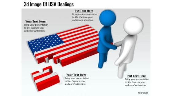Creative Marketing Concepts 3d Image Of Usa Dealings Character Modeling