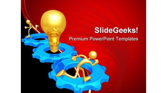 Creative Teamwork With Gears Industrial PowerPoint Templates And PowerPoint Backgrounds 0611