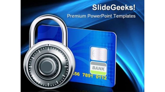 Credit Card And Lock Business PowerPoint Themes And PowerPoint Slides 0411