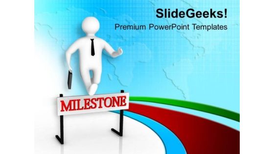 Crossing A Hurdle Milestones PowerPoint Templates Ppt Backgrounds For Slides 0613 Crossing A Hurdle Milestones PowerPoint Templates Ppt Backgrounds For Slides 0613