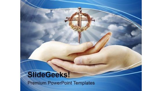 Crown Of Thorns Cross Prayer PowerPoint Templates Ppt Backgrounds For Slides 0414