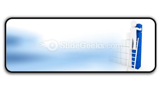 Cube Ladder Blue PowerPoint Icon R