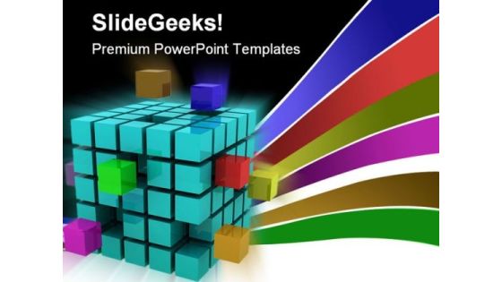 Cube Shape PowerPoint Template 0810