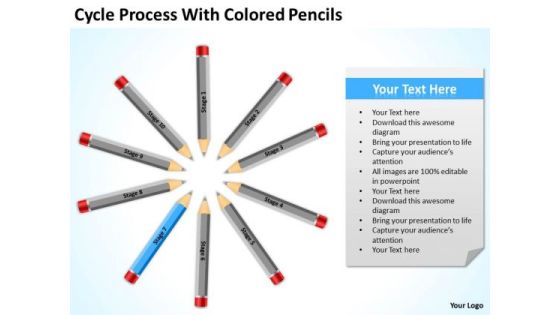 Cycle Process With Colored Pencils Ppt Business Plan PowerPoint Template Cycle Process With Colored Pencils Ppt Business Plan PowerPoint Template