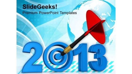 Dart Hits New Year Business Concept PowerPoint Templates Ppt Backgrounds For Slides 1212