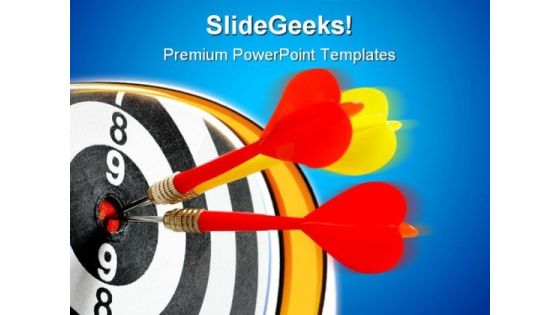 Darts On Target Success PowerPoint Templates And PowerPoint Backgrounds 0811