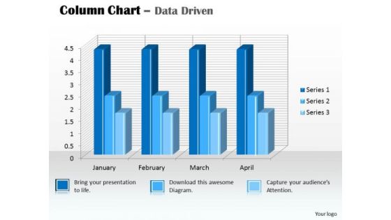 Data Analysis In Excel 3d Column Chart For PowerPoint Templates