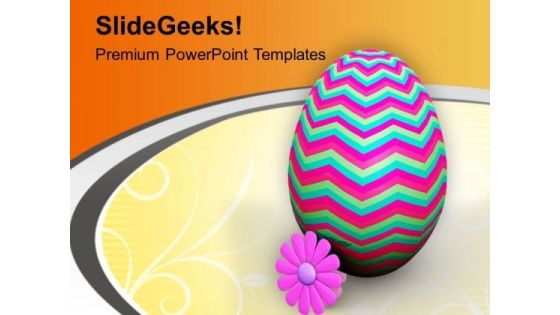 Designer Easter Egg With Pink Flower PowerPoint Templates Ppt Backgrounds For Slides 0813 Designer Easter Egg With Pink Flower PowerPoint Templates Ppt Backgrounds For Slides 0813