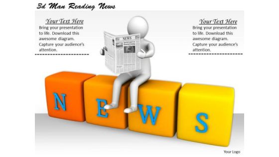 Develop Business Strategy 3d Man Reading News Concepts Develop Business Strategy 3d Man Reading News Concepts