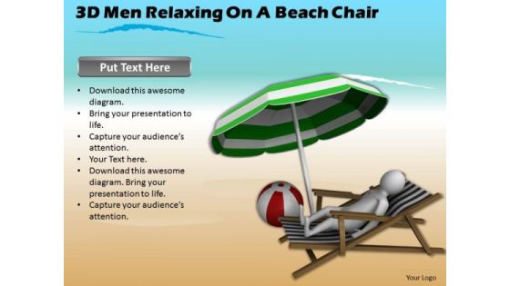 Develop Business Strategy 3d Man Relaxing On Beach Chair Concepts Develop Business Strategy 3d Man Relaxing On Beach Chair Concepts