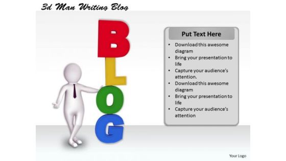 Develop Business Strategy 3d Man Writing Blog Basic Concepts Develop Business Strategy 3d Man Writing Blog Basic Concepts
