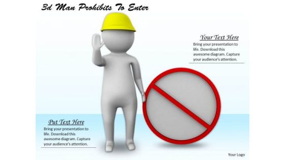 Developing Business Strategy 3d Man Prohibits To Enter Character Developing Business Strategy 3d Man Prohibits To Enter Character