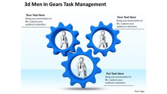 Developing Business Strategy 3d Men Gears Task Management Character