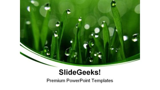 Dew Drops Green Nature PowerPoint Templates And PowerPoint Backgrounds 0511