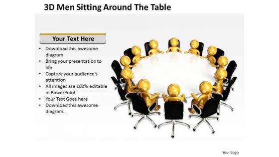 Diagram Business Process 3d Men Sitting Around The Table PowerPoint Slides Diagram Business Process 3d Men Sitting Around The Table PowerPoint Slides