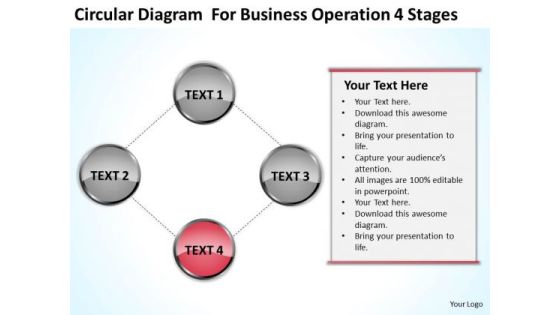 Diagram For Business Operation 4 Stages Ppt Starting Plan Template PowerPoint Slides