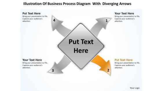 Diagram With Diverging Arrows Ppt Relative Circular Flow Process PowerPoint Slide