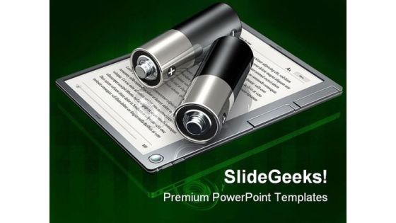 Digital Book Batteries Technology PowerPoint Themes And PowerPoint Slides 0211