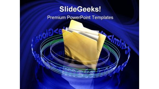 Digital Files Security PowerPoint Template 1110 Digital Files Security PowerPoint Template 1110