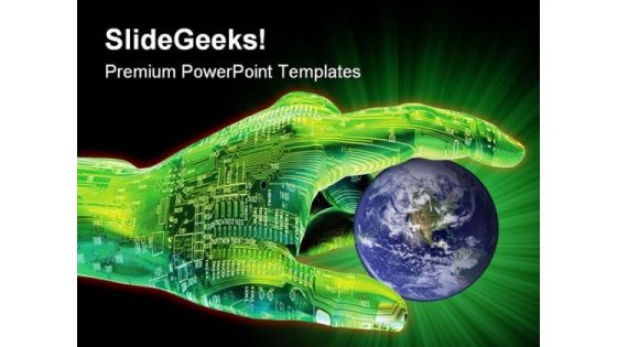 Digital Pointer Globe PowerPoint Templates And PowerPoint Backgrounds 0511